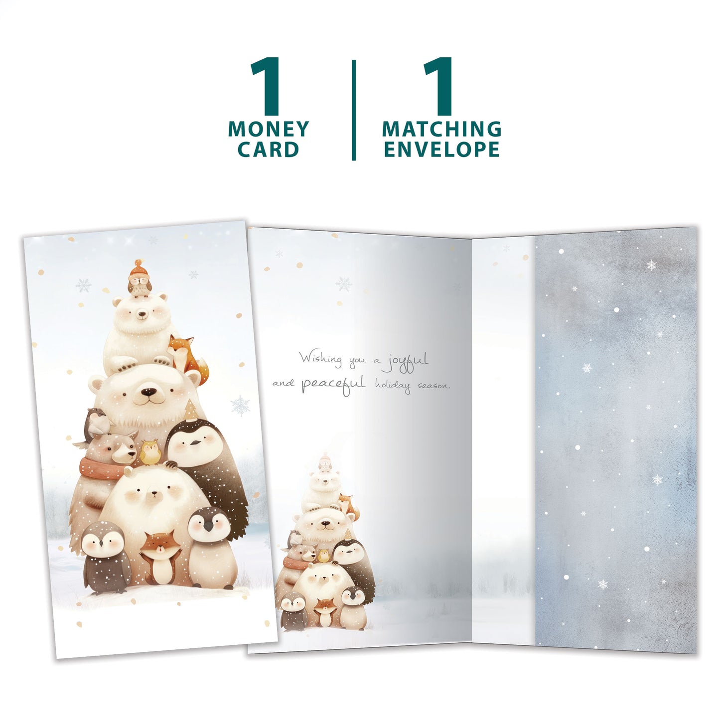 Peaceful Friends Holiday Money Holder Card
