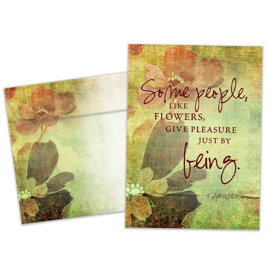 Front view of an All Occasion greeting card and matching envelope adorned with a charming flower design and a thoughtful message about someone special.
