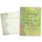 Front view of an All Occasion greeting card and matching envelope featuring an artistic design with a heartfelt message about a hug.