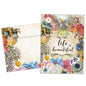 Front view of an All Occasion greeting card and matching envelope featuring a beautifully illustrated design with the words 'Life is Beautiful' on the front.