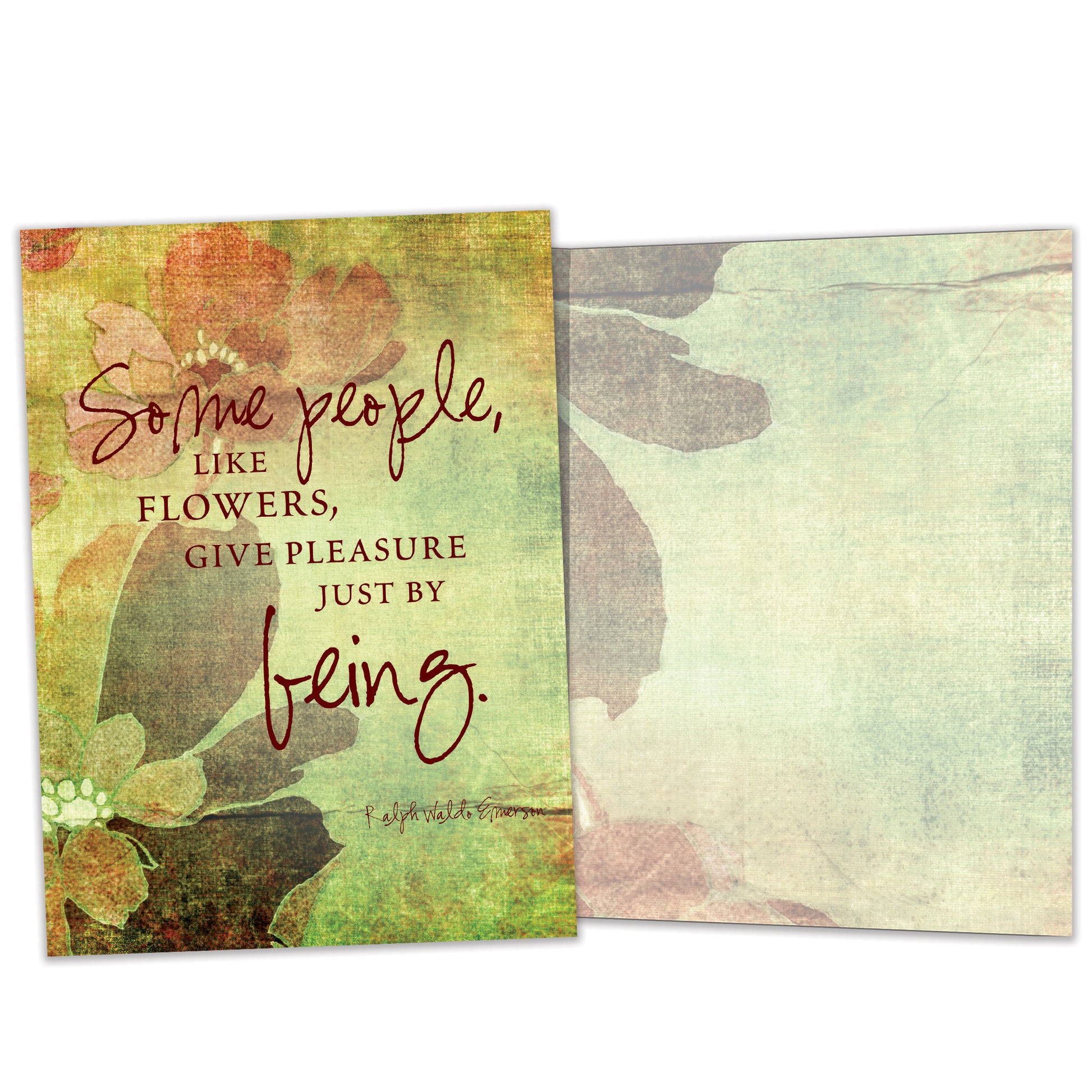 Front and inside view of an All Occasion greeting card featuring vibrant flowers and a nice message about someone special, with matching design details inside.