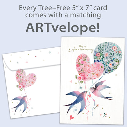 Lovebird Balloons Anniversary Card
