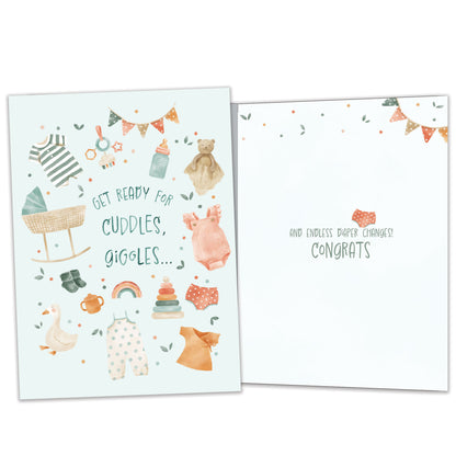 Cuddles and Giggles New Baby Card