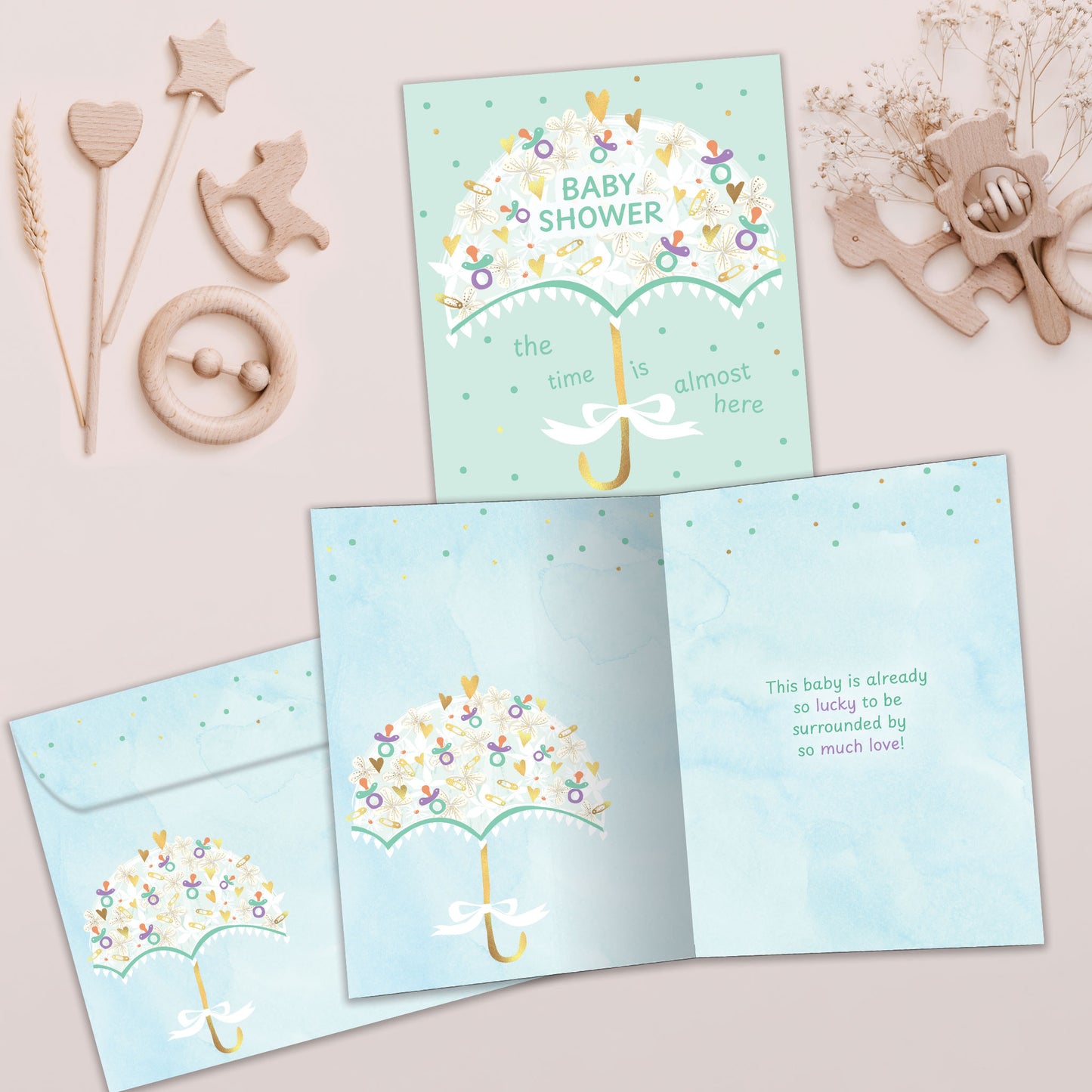 Baby Umbrella New Baby Card