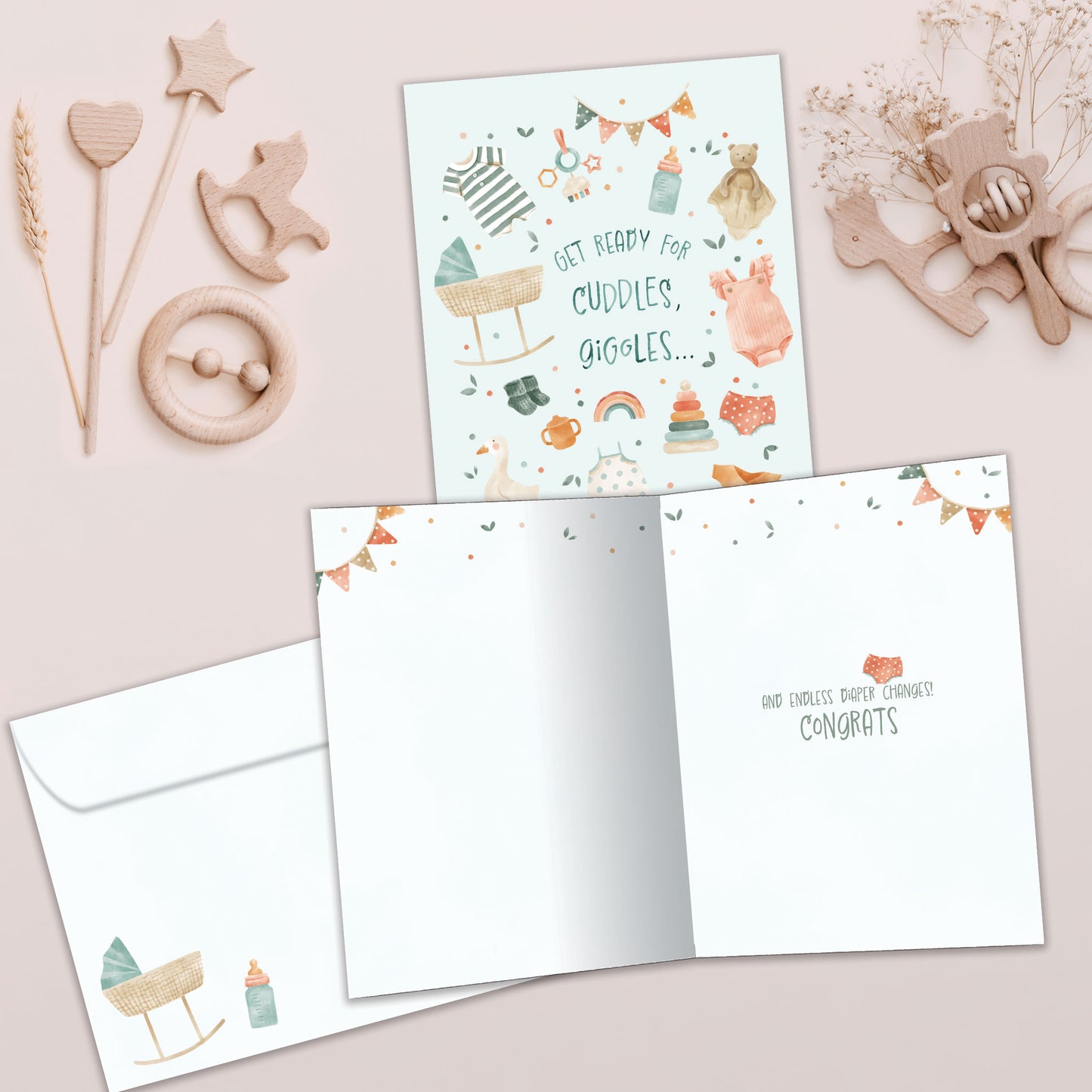 Cuddles and Giggles New Baby Card