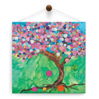 Balloon Tree Thumb-Tack Canvas Card