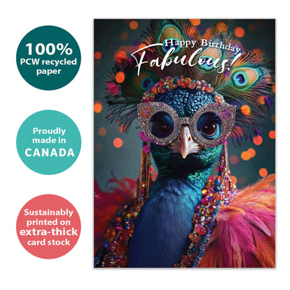 Fabulous Peacock Birthday Card
