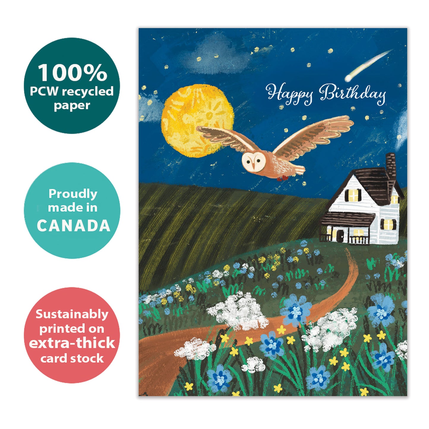 Soaring Owl Birthday Card