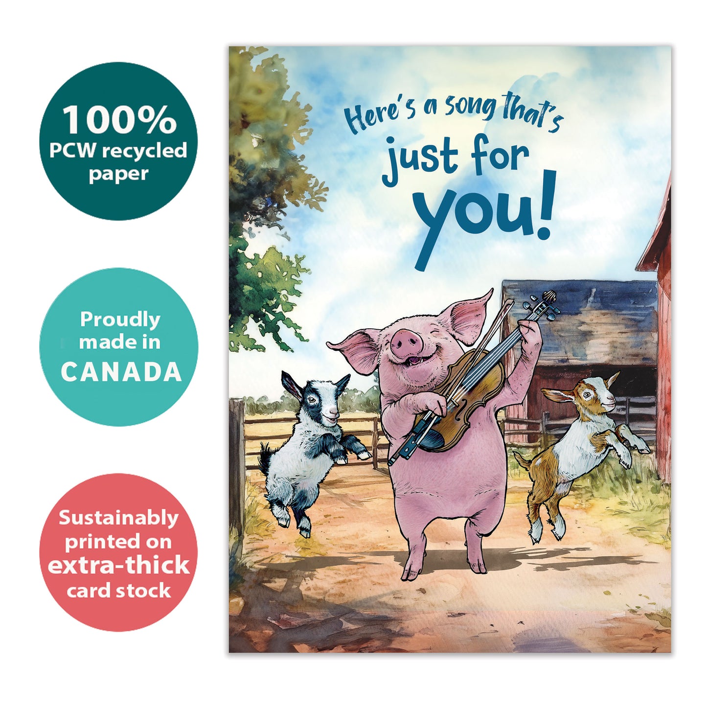 Barnyard Chores Birthday Card
