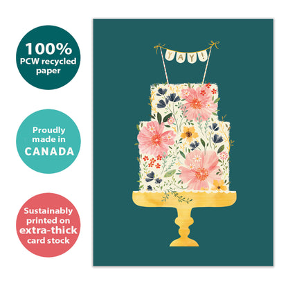 Floral Cake Birthday Card