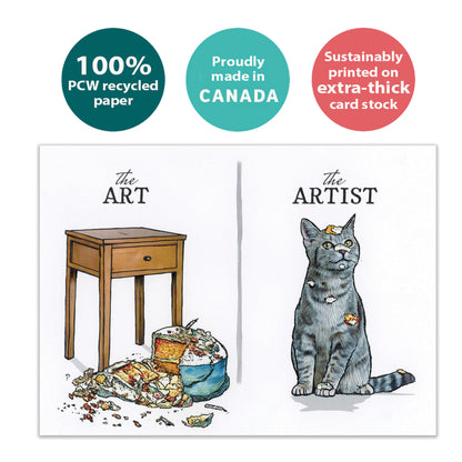 Cat Artist Birthday Card