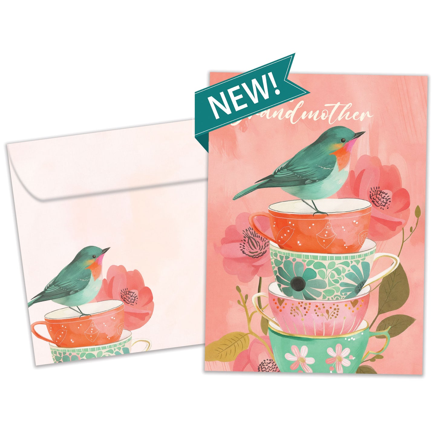 Grandmother Teacups Birthday Card