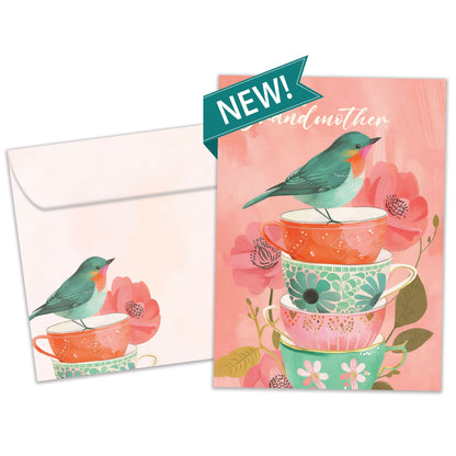 Grandmother Teacups Birthday Card