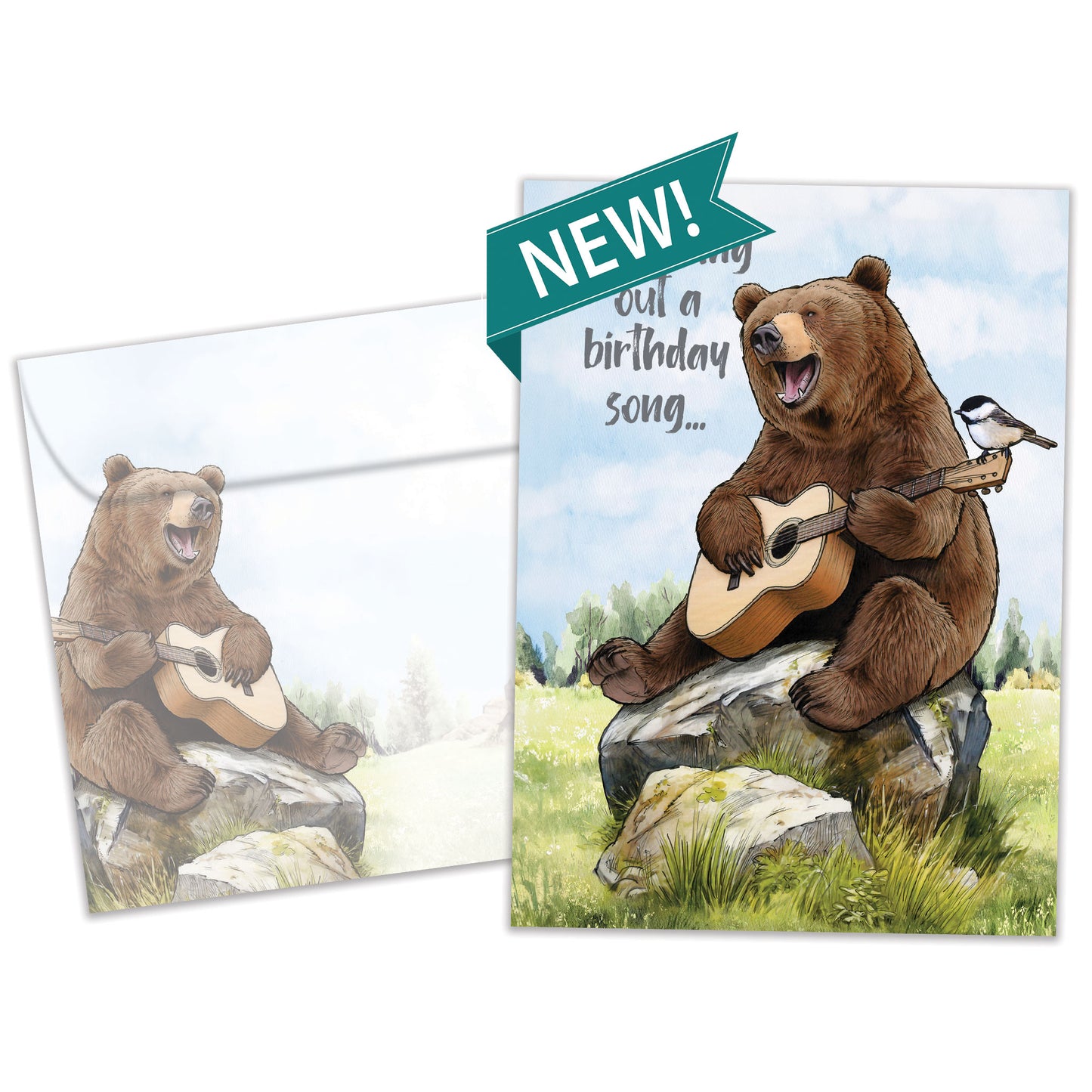 Bear Guitar Birthday Card