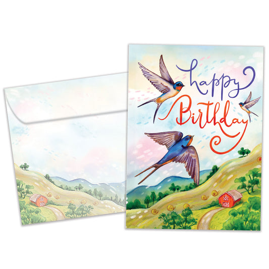 Spirits High Birds Birthday Card