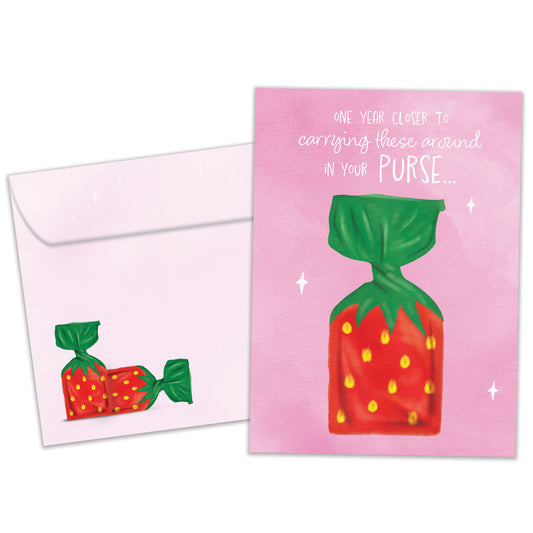 Strawberry Candy Birthday Card