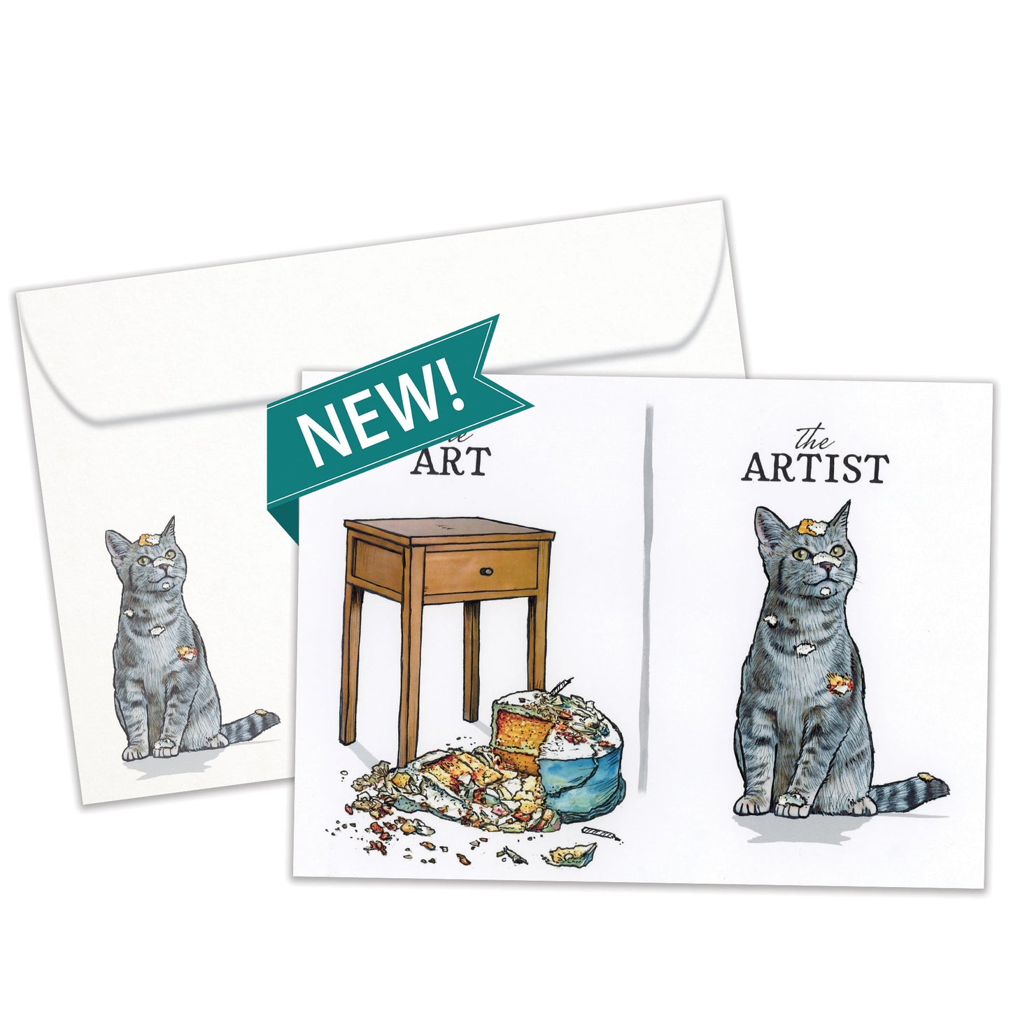 Cat Artist Birthday Card