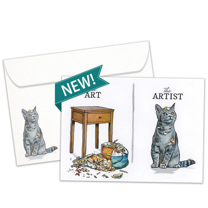 Cat Artist Birthday Card