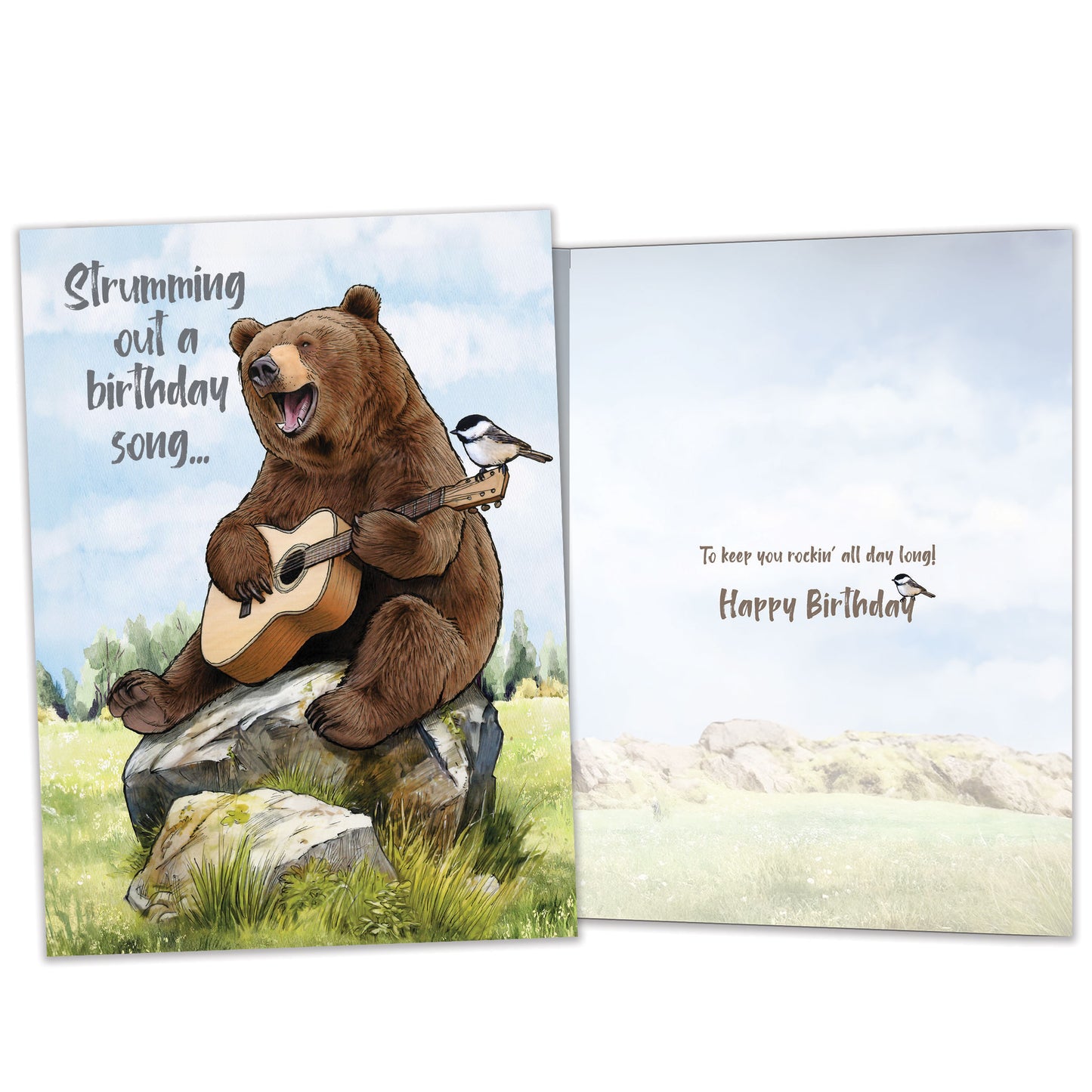 Bear Guitar Birthday Card