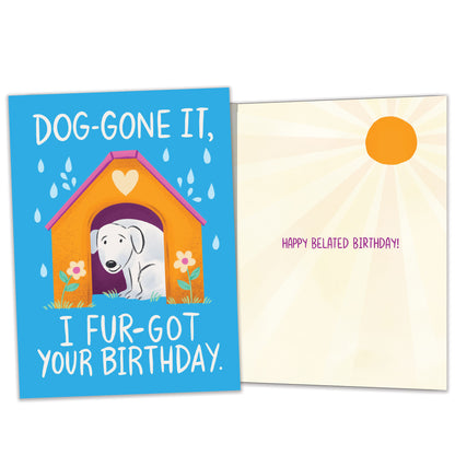 Doghouse Puppy Belated Birthday Card