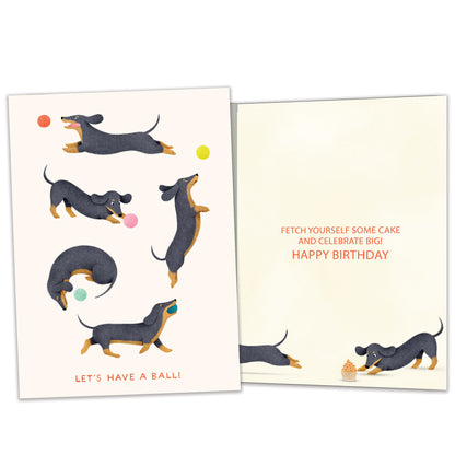 Playful Dachshunds Birthday Card