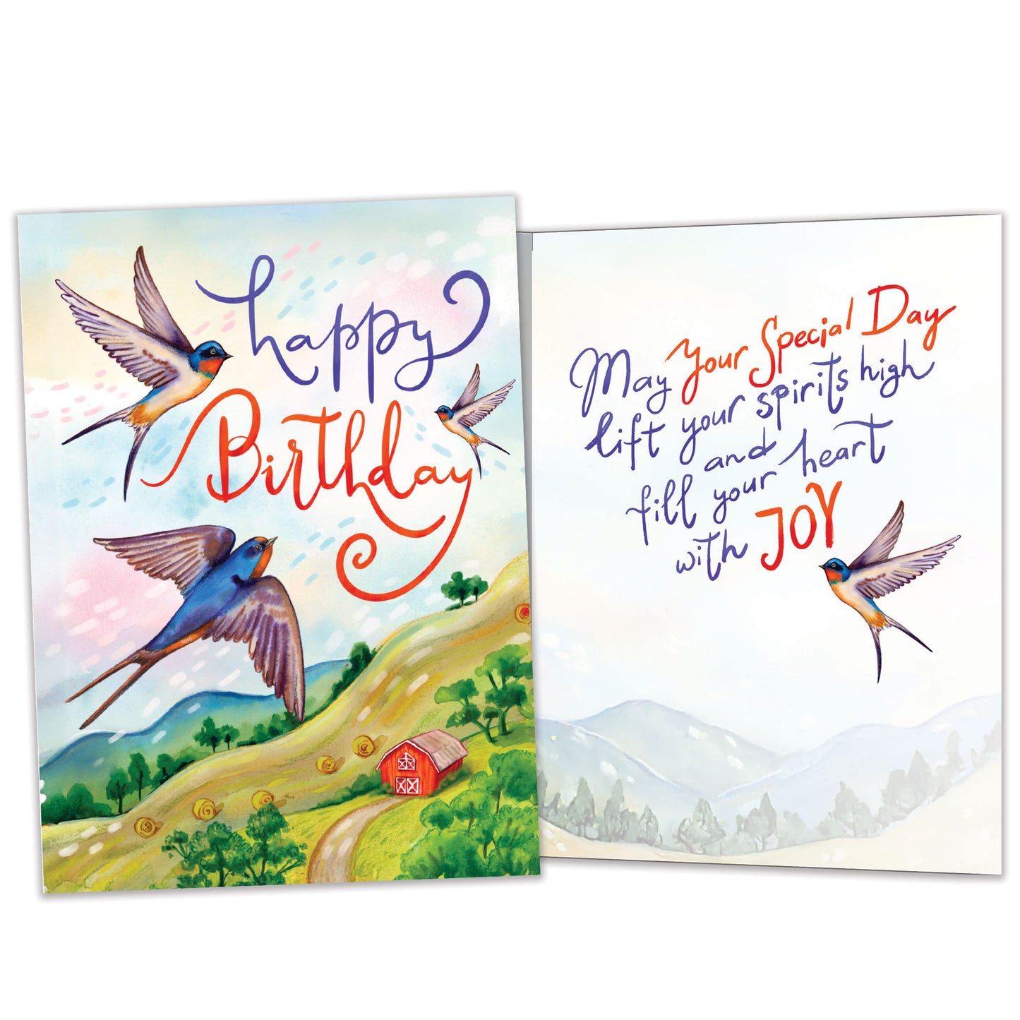 Spirits High Birds Birthday Card