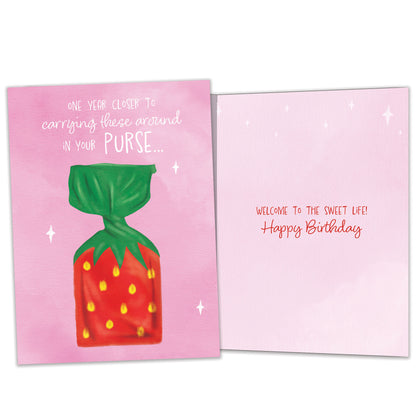 Strawberry Candy Birthday Card