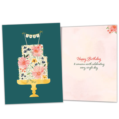 Floral Cake Birthday Card
