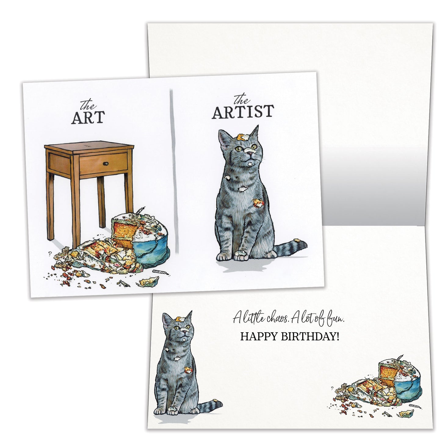 Cat Artist Birthday Card