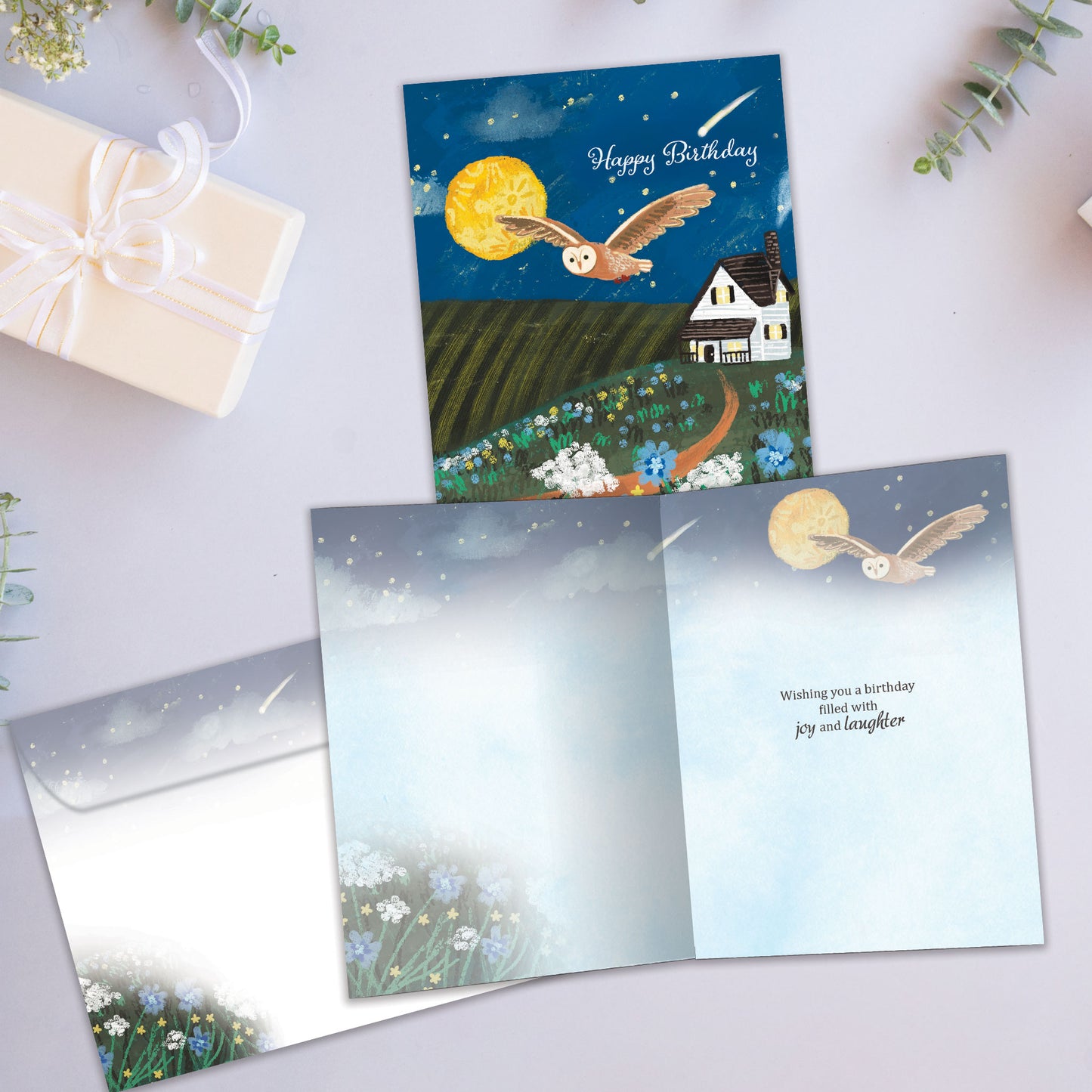 Soaring Owl Birthday Card