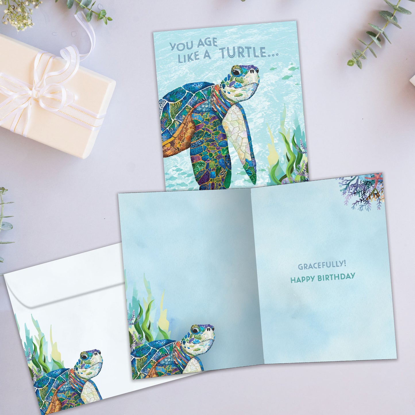 Graceful Turtle Birthday Card