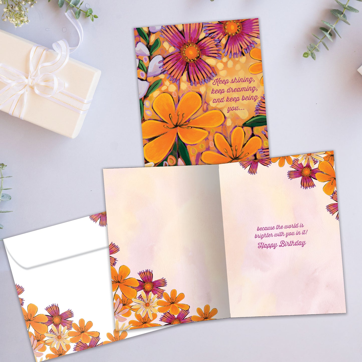 Brighter Florals Birthday Card