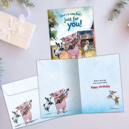 Barnyard Chores Birthday Card