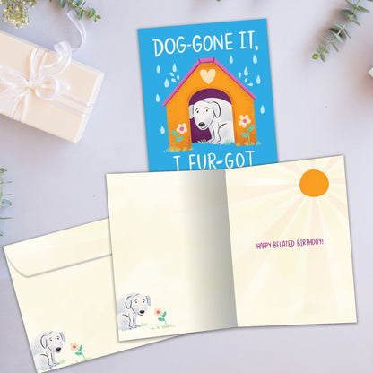 Doghouse Puppy Belated Birthday Card