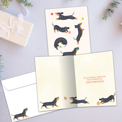 Playful Dachshunds Birthday Card