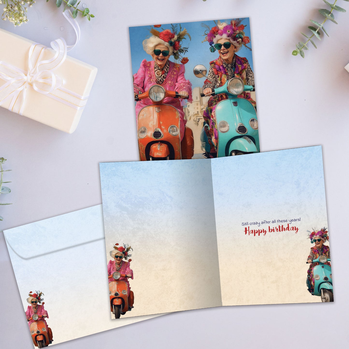 Grannies & Mopeds Birthday Card