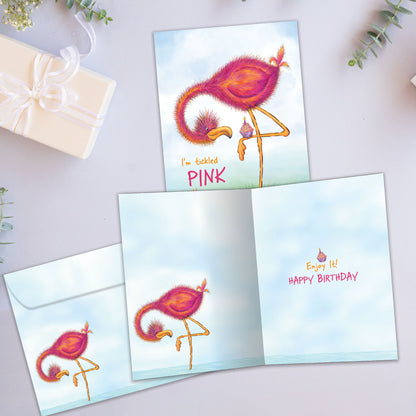Tickled Pink Birthday Card