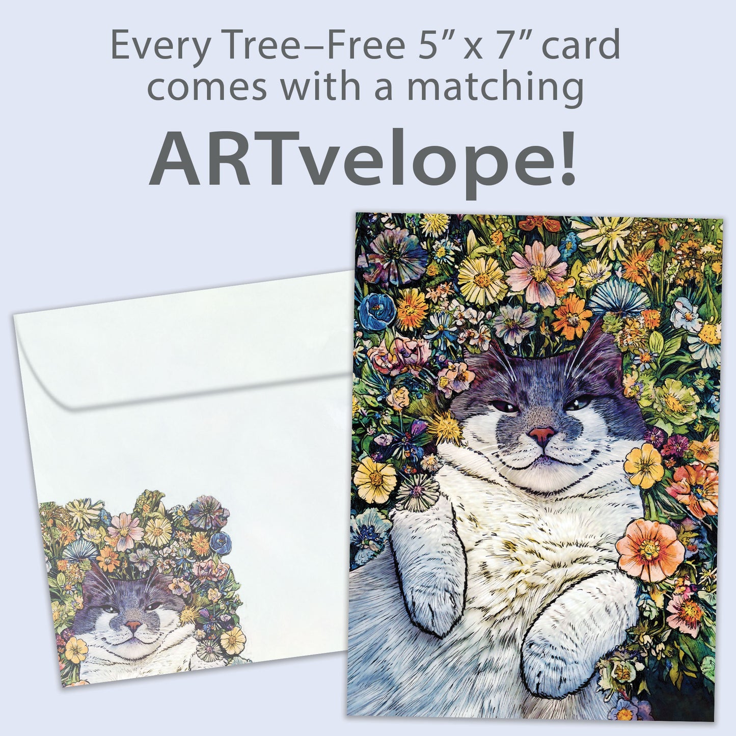 Flower Cat Birthday Card
