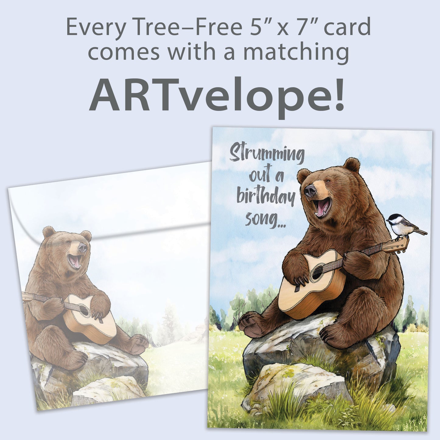 Bear Guitar Birthday Card