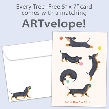 Playful Dachshunds Birthday Card