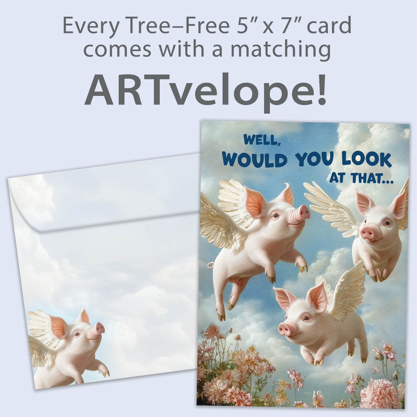 Pigs Flying Birthday Card