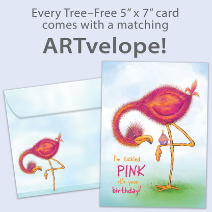 Tickled Pink Birthday Card