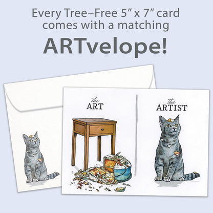 Cat Artist Birthday Card