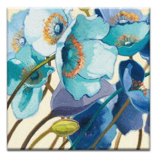 Blue Flowers Thumb-Tack Canvas Card