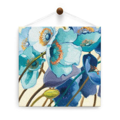 Blue Flowers Thumb-Tack Canvas Card
