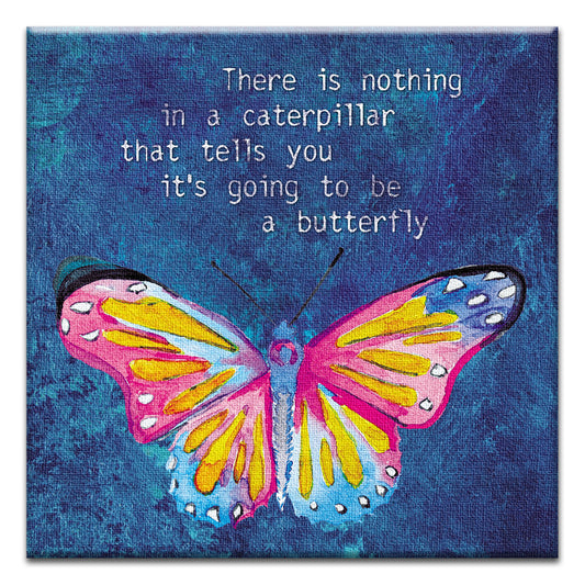 Caterpillar Butterfly Thumb-Tack Canvas Card