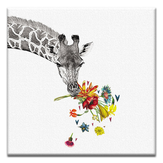Checking In Giraffe Thumb-Tack Canvas Card
