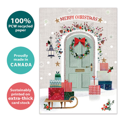 Festive Door Christmas Card