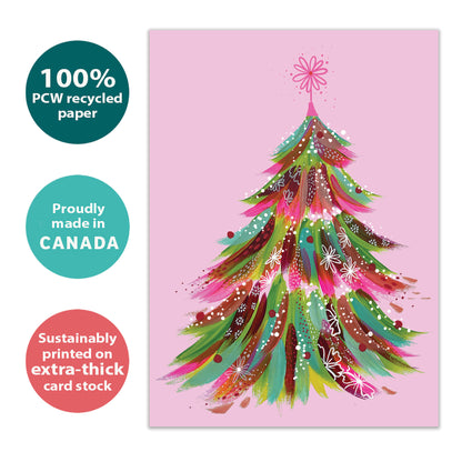 Pink Tree Christmas Card