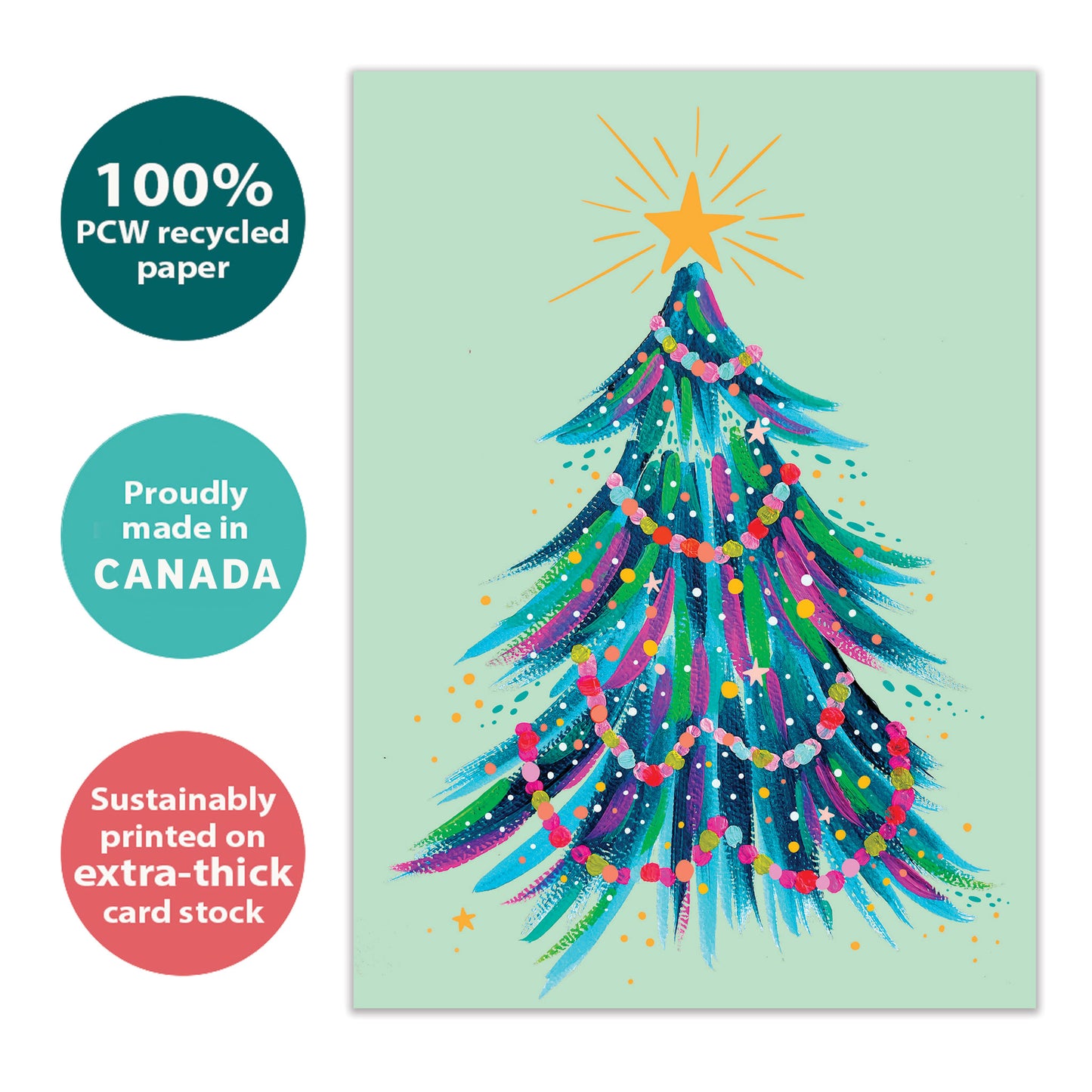 Green Tree Christmas Card